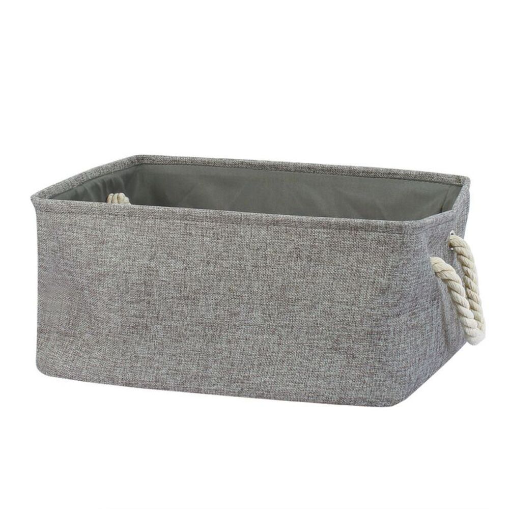 Foldable Storage Bin Basket with Handles Closet Bin Toy Box Organizer Gray